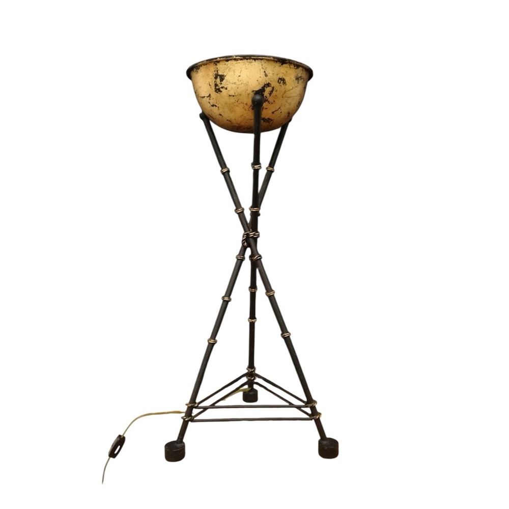 Rustic Gold and Black Tripod Art Piece